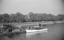 River cruiser at Cadogan Pier, London, c1945-c1965. Artist: SW Rawlings