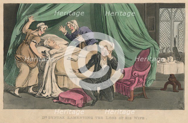 'Dr Syntax Lamenting the Loss of His Wife', 1820. Artist: Thomas Rowlandson.