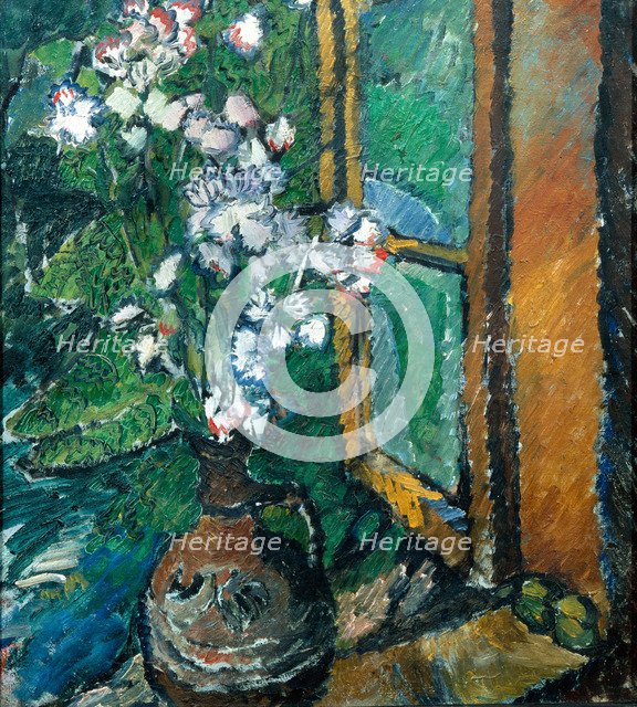 Jug with Flowers. Artist: Rozanova, Olga Vladimirovna (1886-1918)