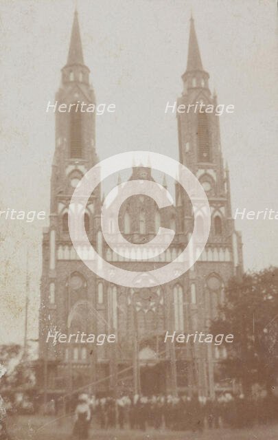Western façade, Church of St John the Baptist, Sadowne, between 1900-1915. Creator: M Rutkowski.