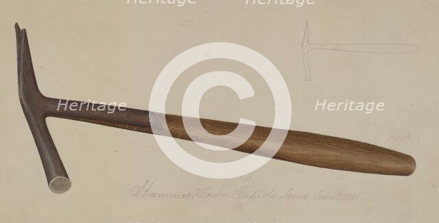 Wrought Iron Hammer, c. 1938. Creator: George C. Brown.