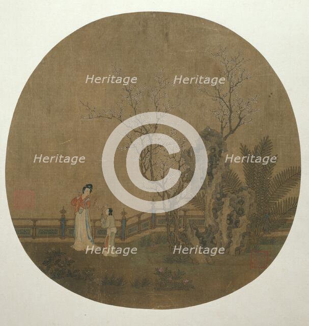 Woman with Female Servant in a Palace Garden, Yuan or early Ming dynasty, late 14th/15th century. Creator: Unknown.