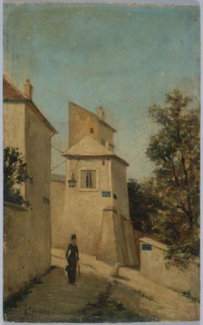 Rue du Mont-Cenis, at the corner of rue Saint-Vincent, in Montmartre, 18th arrond..., c1870-1880. Creator: Louis Hista.
