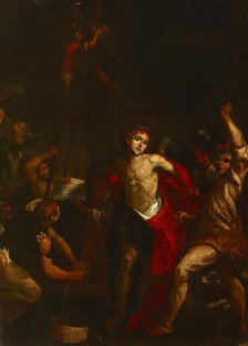 Tearing the Clothing of Christ before his Flagellation, 17th century.  Creator: Unknown.