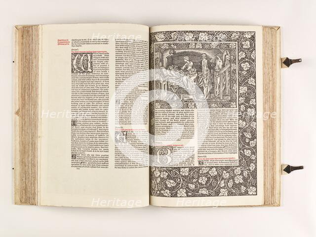 The Kelmscott Chaucer - The Works of Geoffrey Chaucer Now Newly Imprinted, 1896. Creator: Sir Edward Coley Burne-Jones.