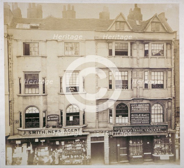 Shops in Aldersgate Street, City of London, c1865. Artist: Anon