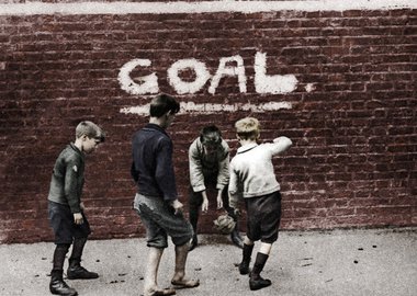 Gallery image of Football in the East End, London, 1926-1927.  Artist: Unknown.