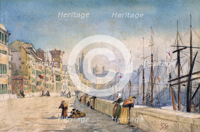 'The Port of Genes', 1878. Artist: JL Gennato