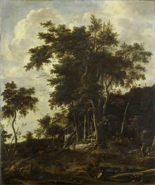 Forest landscape with a woodsman's shed, 1650-1692. Creator: Roelant Roghman.