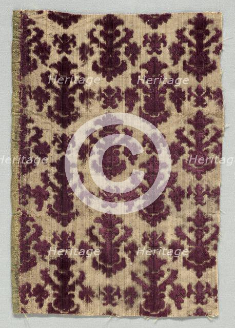 Velvet Fragment, 1600s. Creator: Unknown.