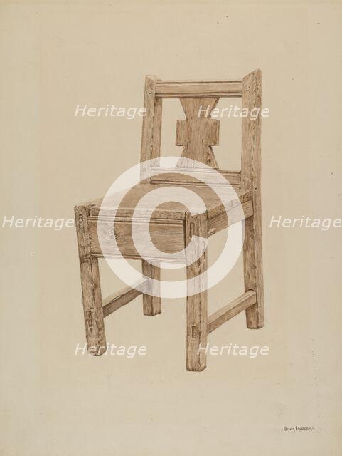 Monk's Chair, 1939. Creator: Ursula Lauderdale.