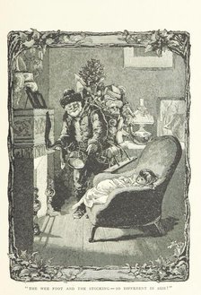 "The wee foot and the stocking - so different in size!", 1894.  Creator: Birch.