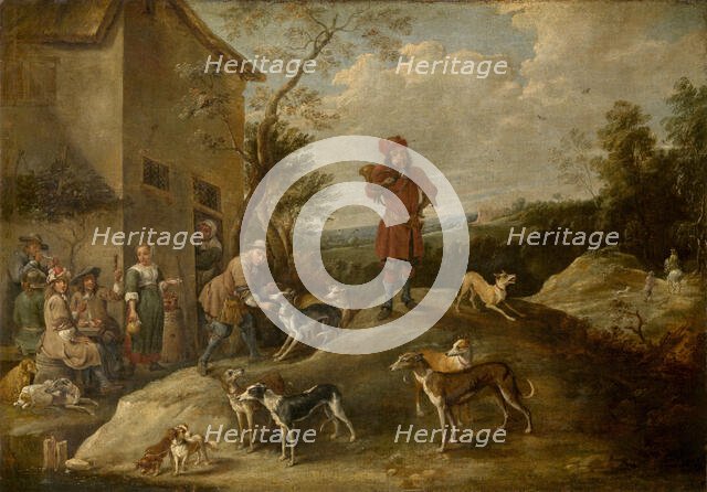 Resting Hunters, c1640-1690. Creator: David Teniers II.
