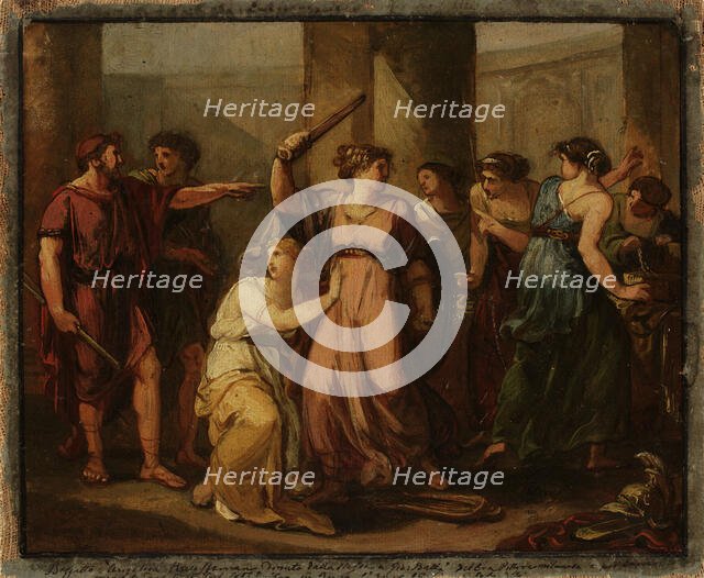 Ulysses discovers Achilles hidden among the daughters of King Lycomedes, 1786-1789. Creator: Angelica Kauffman.