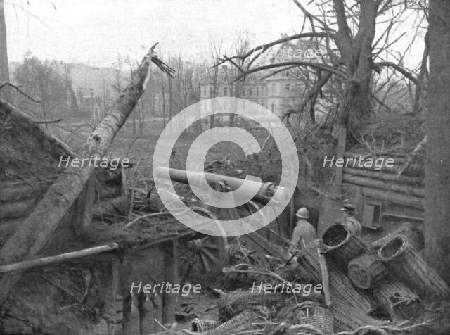 The Battle of La Malmaison; A German 150 gun in the park of the Castle of Pinon..., 1917 Creator: Unknown.