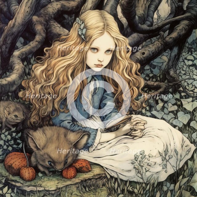 AI IMAGE - Alice, from "Alice in Wonderland", 2023.  Creator: Heritage Images.