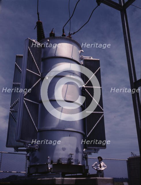 Transformer at TVA's Chickamauga Dam near Chattanooga, Tenn., 1942. Creator: Alfred T Palmer.