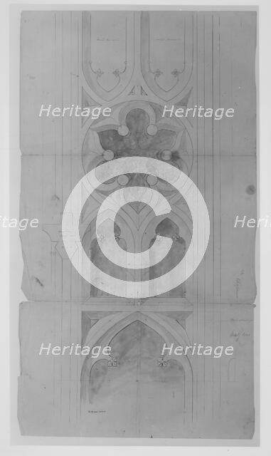 Design for window tracery for Chapman - full size, 1853-55. Creator: Alexander Jackson Davis.