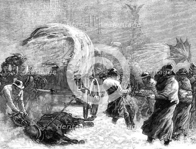 Fleet-Street during the snowstorm on Tuesday night, January 18, 1881. Creator: Unknown.