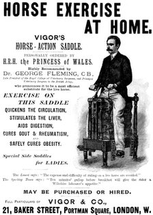 Advertisement for Vigor's Horse-Action Saddle, 1895. Creator: Unknown.