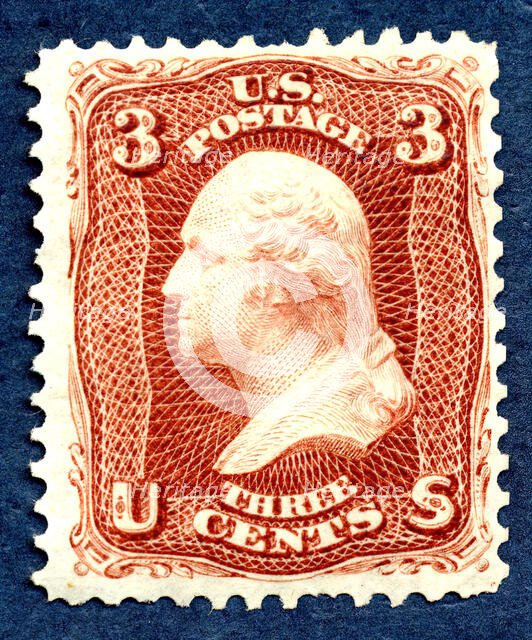 3c Washington re-issue single, 1875. Creator: National Bank Note Company.