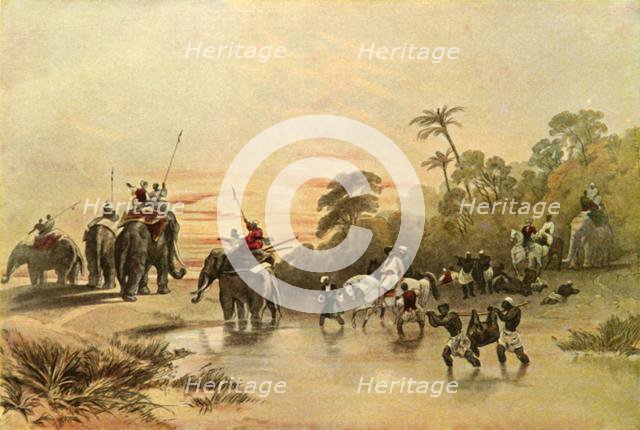 'Return from Pig-Sticking in India', 1840s, (1901). Creator: Charles Stewart Hardinge.