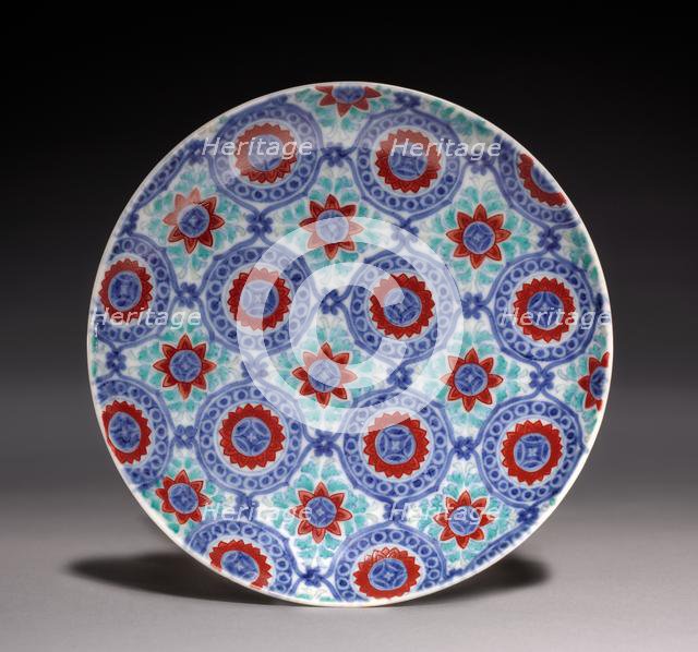 Dish with Brocade, late 1600s. Creator: Unknown.
