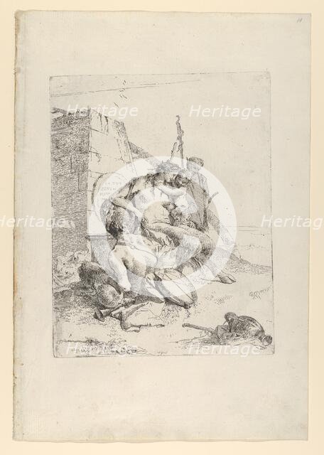 Satyr Family with the Obelisk, from the Scherzi, ca. 1743-50. Creator: Giovanni Battista Tiepolo.