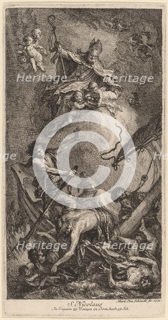 Saint Nicholas Rescuing Sailors, 1771. Creator: Martin Johann Schmidt.