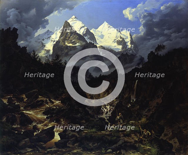 The Wetterhorn, 1830. Creator: Biermann, Karl Eduard (1803-1892).