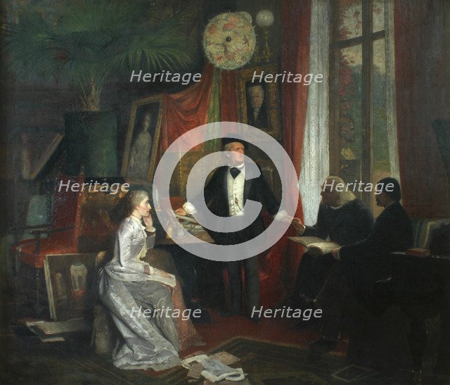 Cosima Wagner, Richard Wagner, Franz Liszt and Hans von Wolzogen in the Wahnfried, Bayreuth, 1881.