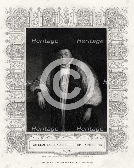 'William Laud, Archbishop of Canterbury', 19th century. Artist: Henry Thomas Ryall