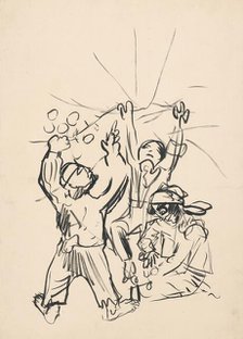 Boys playing, 1940-1944. Creator: Arnold Peter Weisz-Kubincan.