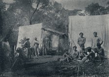 'Guaranys visitando um Acampamento', 1895. Artist: Francisco Henszler.
