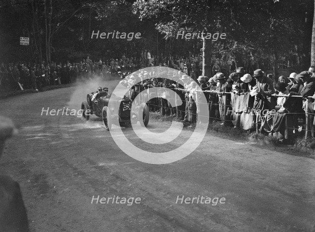 Sunbeam of Malcolm Campbell competing in the MAC Shelsley Walsh Hillclimb, Worcestershire, 1923. Artist: Bill Brunell.