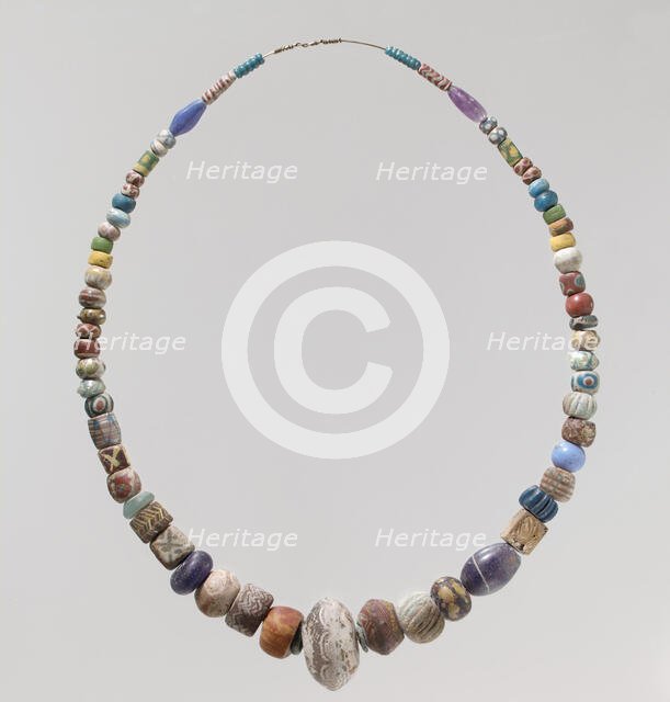 Beads from a Necklace, Frankish, 500-600. Creator: Unknown.