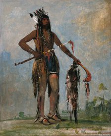 Ka-bés-hunk, He Who Travels Everywhere, a Warrior, 1835. Creator: George Catlin.