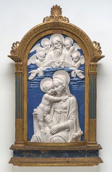 Madonna and Child with God the Father and Cherubim, 1480/1490. Creator: Studio of Andrea della Robbia.