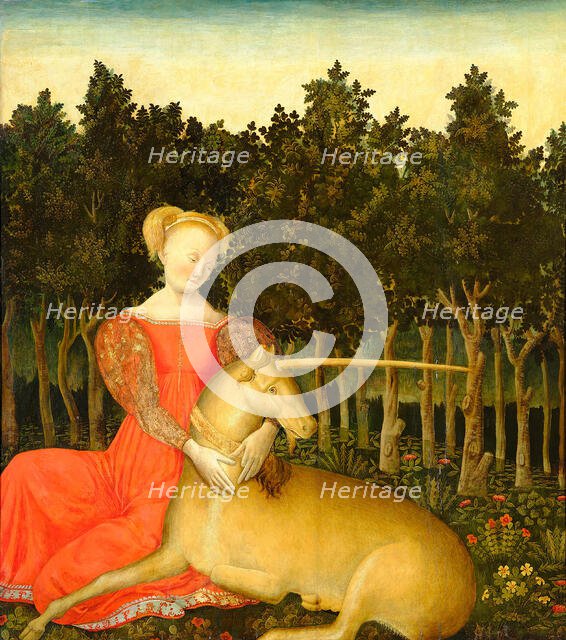 Maiden with Unicorn (Portrait of Caterina Corner as Allegory of Chastity), c1467-1468. Creator: Dario di Giovanni (ca 1420-before 1498).