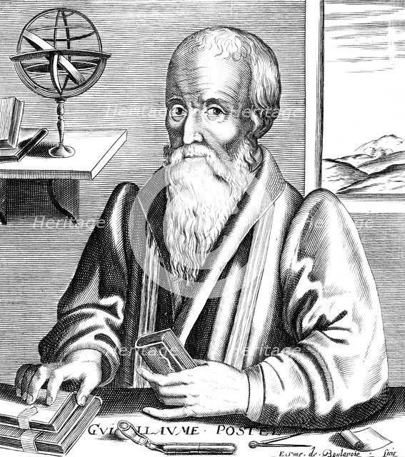 Guillaume Postel, 16th century French linguist, astronomer and diplomat. Artist: Unknown
