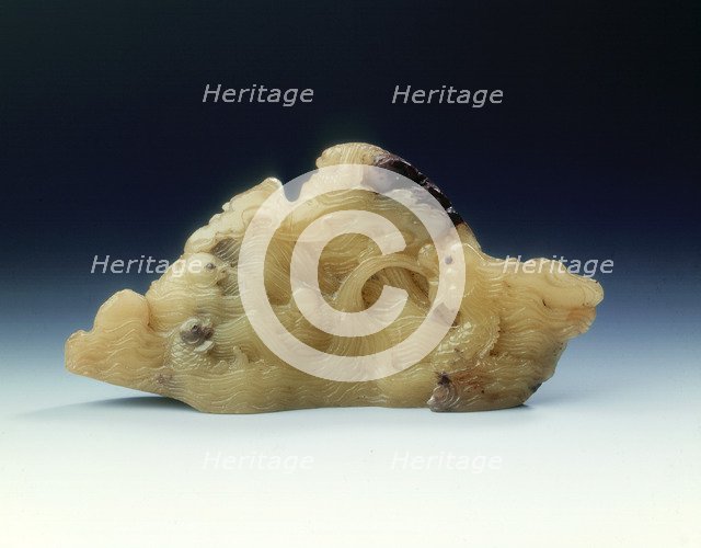 Soapstone brushrest, Qing dynasty, China, 18th century. Artist: Unknown