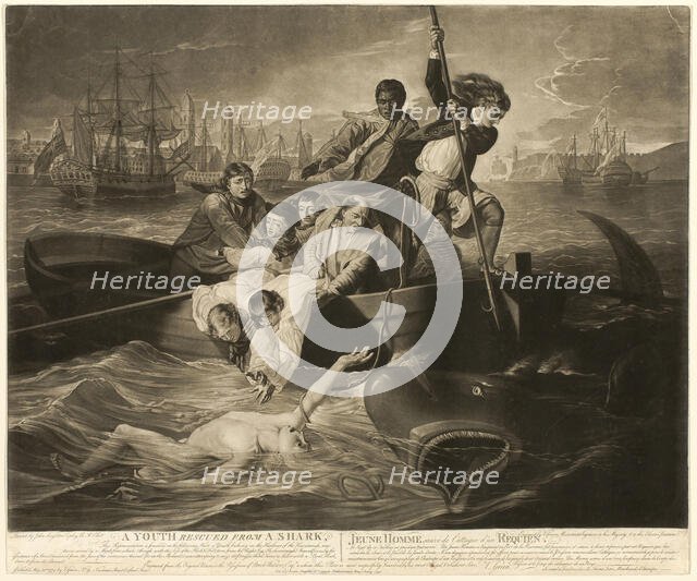 A Youth Rescued from a Shark, 1779. Creator: Valentine Green.