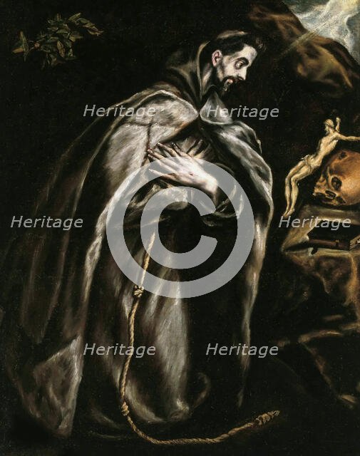 Saint Francis praying, ca 1595. Creator: El Greco, Dominico (1541-1614).