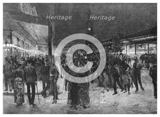Saturday night in George Street, Sydney, New South Wales, Australia, 1886.Artist: WJ Smedley