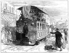Horse-drawn tram, Constantinople, 1877. Artist: Unknown