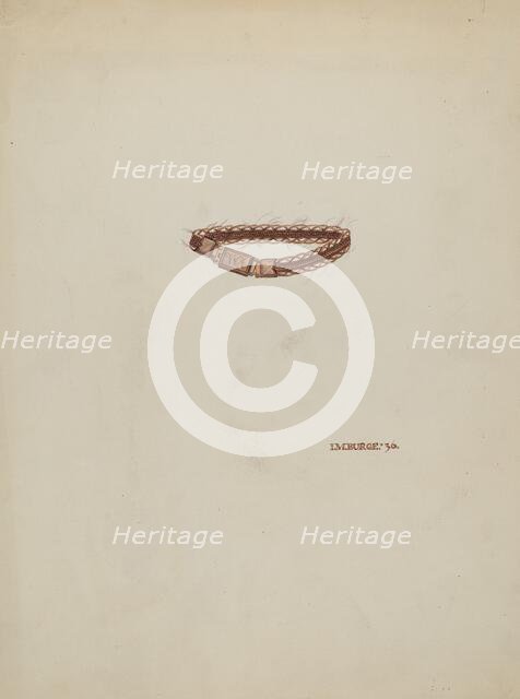 Woven Hair Bracelet, 1936. Creator: Irene M. Burge.