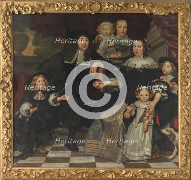 A family on the terrace of a country house, 1669. Creator: Hendrick ten Oever.