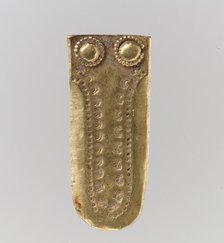 Gold Strap End, Langobardic, ca. 600. Creator: Unknown.
