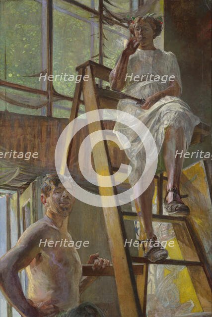 Satyr and a Model, 1913. Creator: Jacek Malczewski.