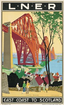L.N.E.R: East Coast to Scotland, Forth Bridge, c1925. Creator: Gawthorn, Henry George (1879-1941).